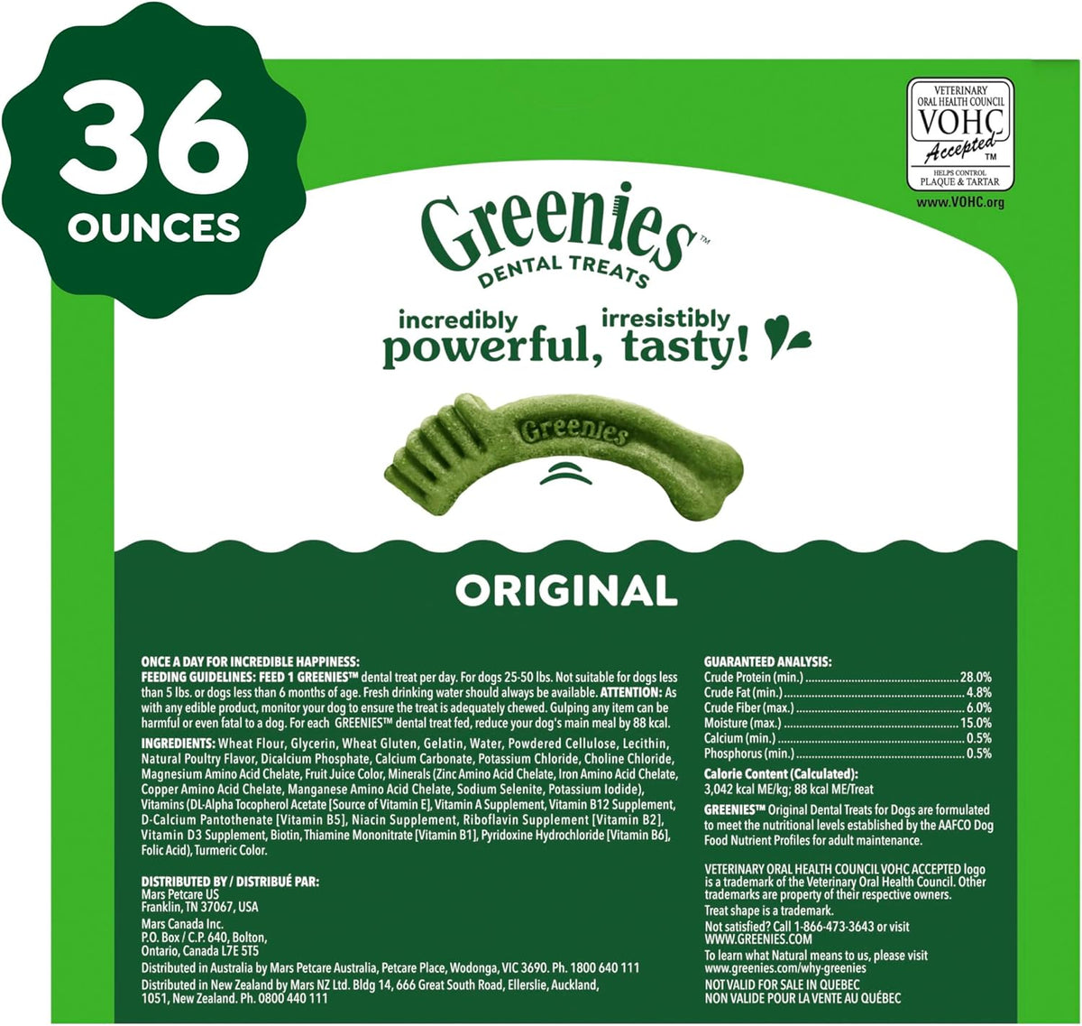 Greenies Regular Dental Dog Treats, Original Chicken Flavor, 36 Count