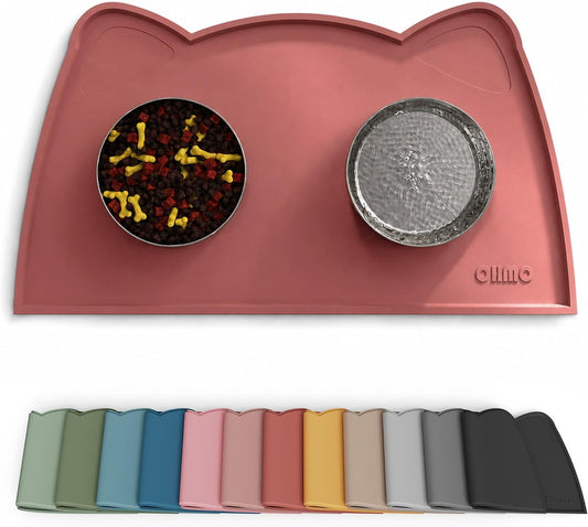 OHMO Cat Food Mat, Silicone Pet Feeding Mat, 18X9.8, Erythrinus