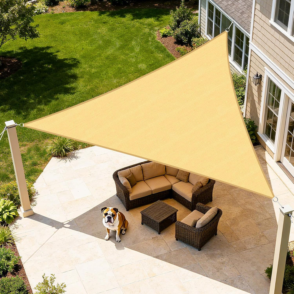 Artpuch Sun Shade Sail 10'X10'X10' Sand Triangle