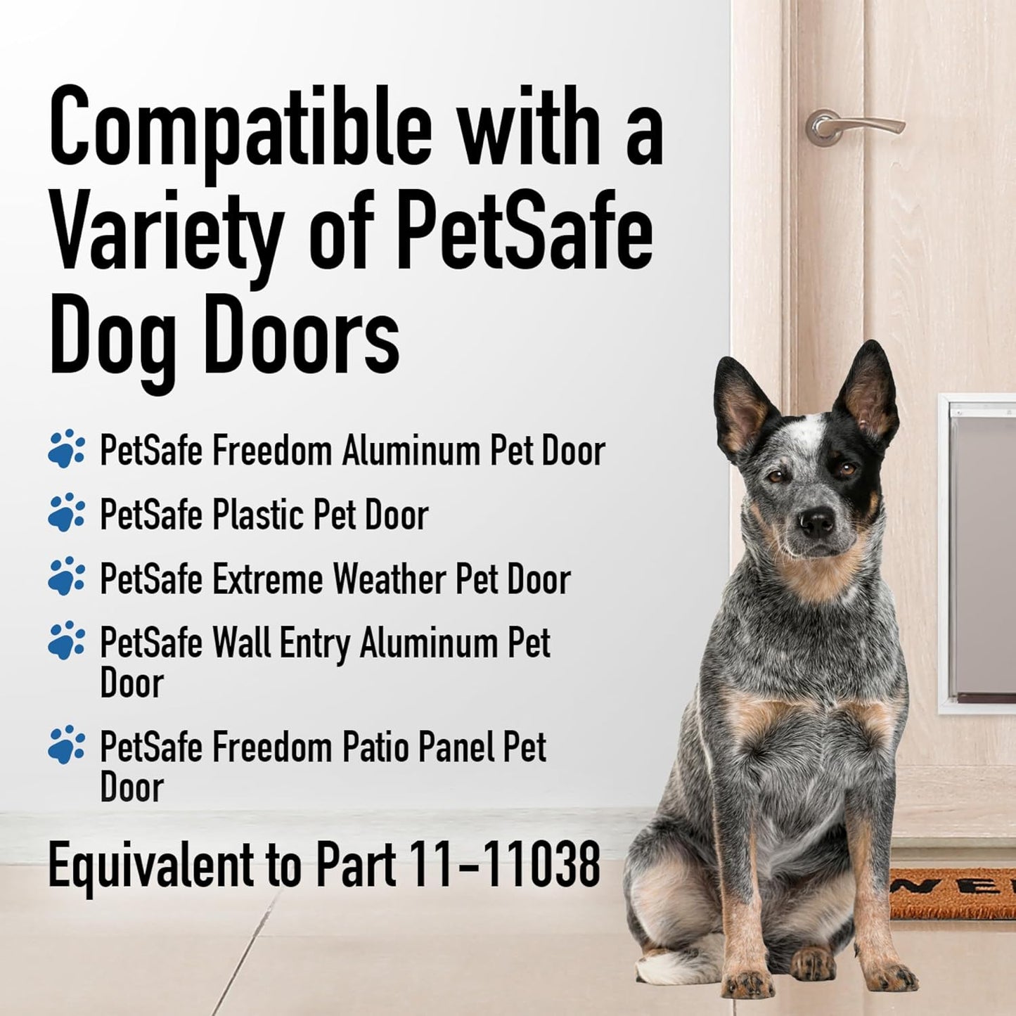 Evergreen Pet Supplies Dog Door Replacement Flaps - Compatible with Petsafe Freedom PAC11-11038 - Medium Brown 8.25" X 12.25" - Weather-Resistant Replacement Flap for Sliding Glass Inserts