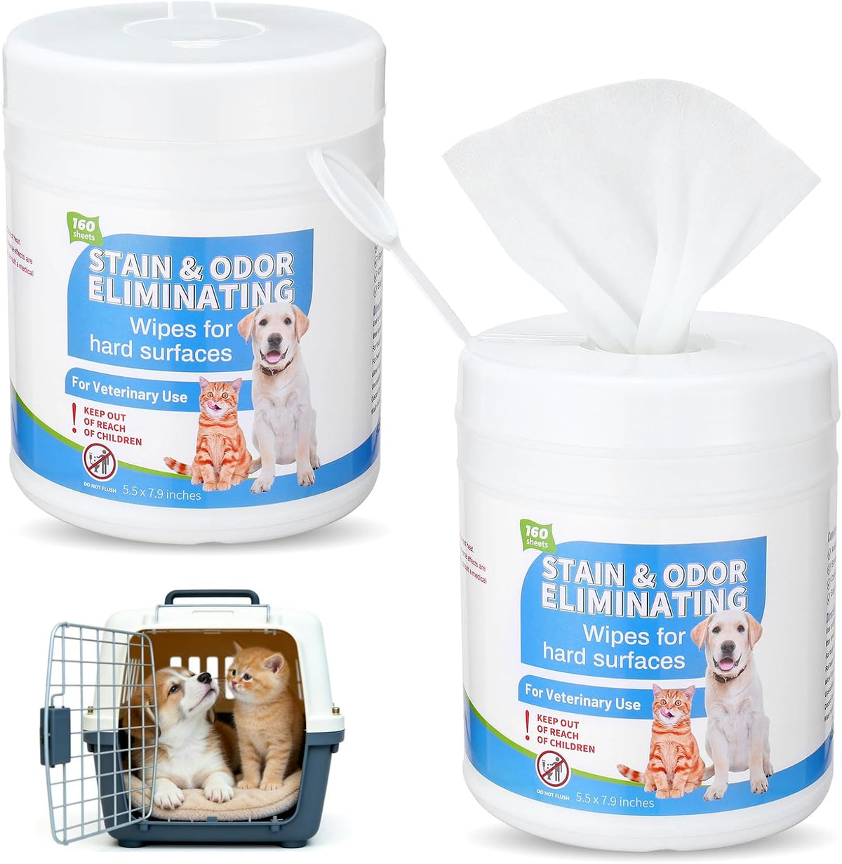 2 Pack Cat Litter Box Wipes 320 Count Litter Box Scrubbing Wipes
