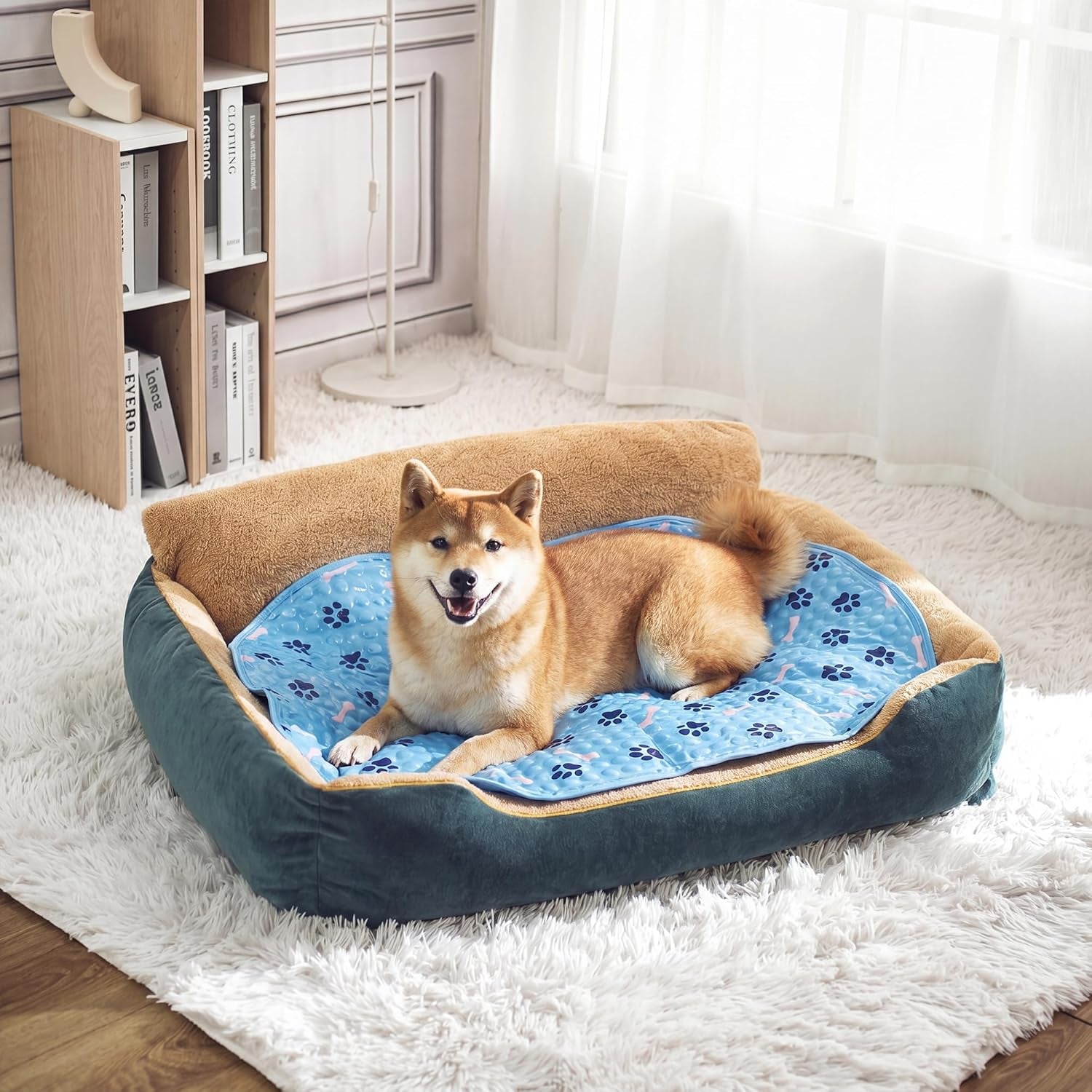 Dog Cooling Mat, Patented Gel Cooling Dog Bed, Non-Slip Waterproof Gel Cooling Pad for Small Dogs, Pet Cooling Mat for Indoors Outdoors, Crate Kennel Car Travel 16"X23.6"