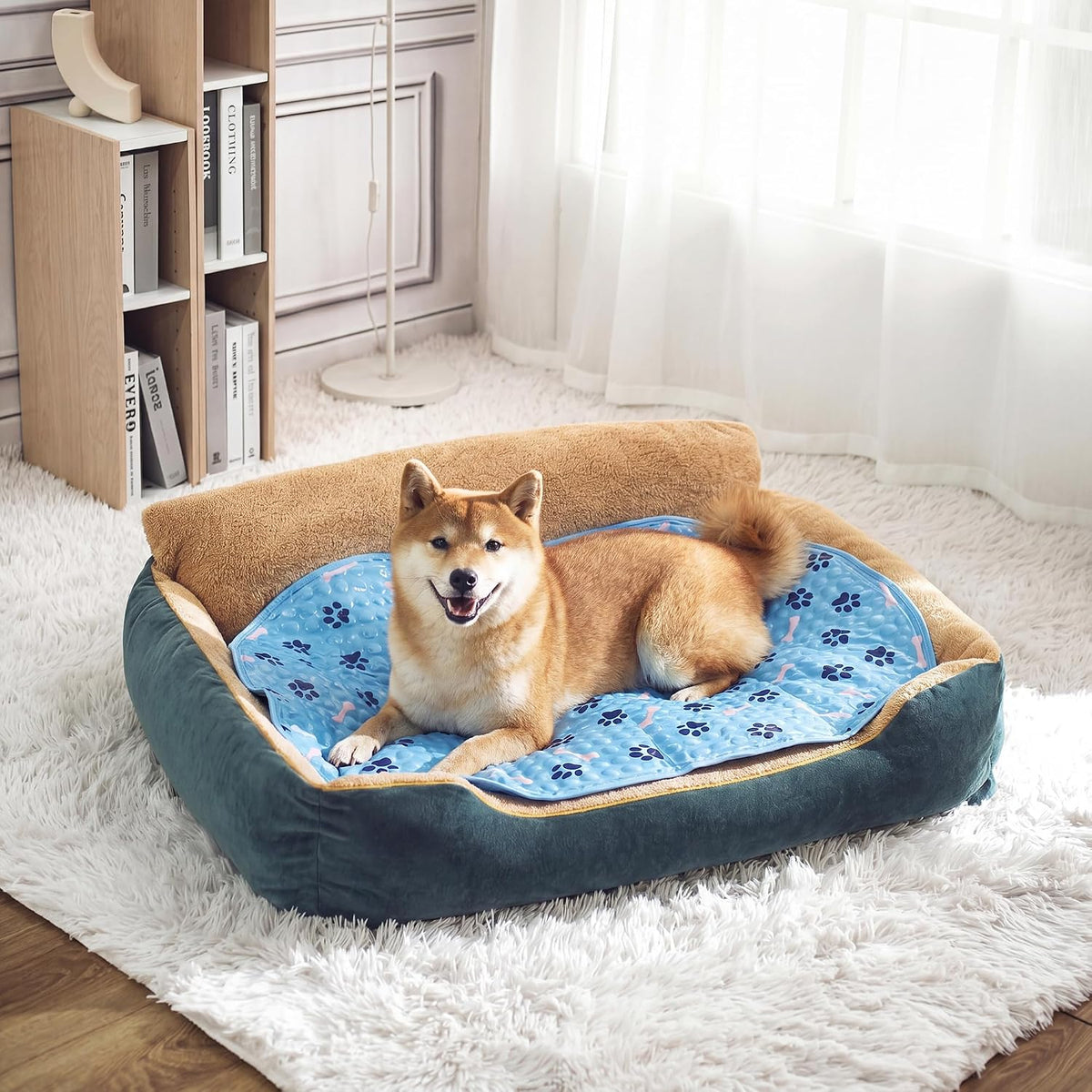Dog Cooling Mat, Patented Gel Cooling Dog Bed, Non-Slip Waterproof Gel Cooling Pad for Small Dogs, Pet Cooling Mat for Indoors Outdoors, Crate Kennel Car Travel 16"X23.6"