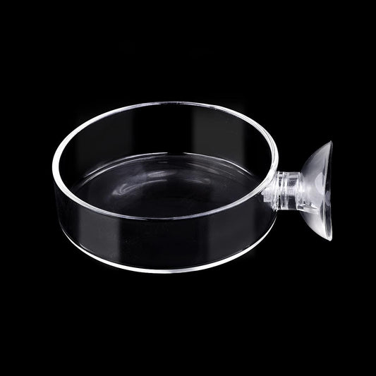 WEAVERBIRD 60Mm Aquarium Shrimp Feeder Dish with Suction Glass Fish Tank Feeding Bowls round Clear Dishes Tray