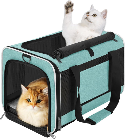 Large Cat Carrier Soft, Collapsible Travel Pet Carry Bag, Small Dogs