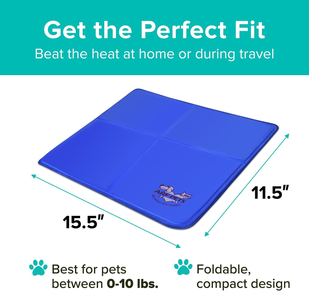 Arf Pets Dog Cooling Mat - Solid Gel Self-Cool Pad | Durable & Non-Toxic