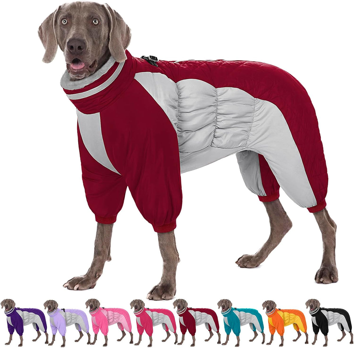 Full Body Dog Coat Waterproof Dog Winter Jacket for Large Dogs L
