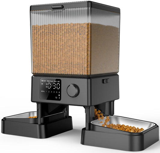 Oneisall Automatic Cat Feeder for 2 Cats Pets, Timed Cat Food Dispenser