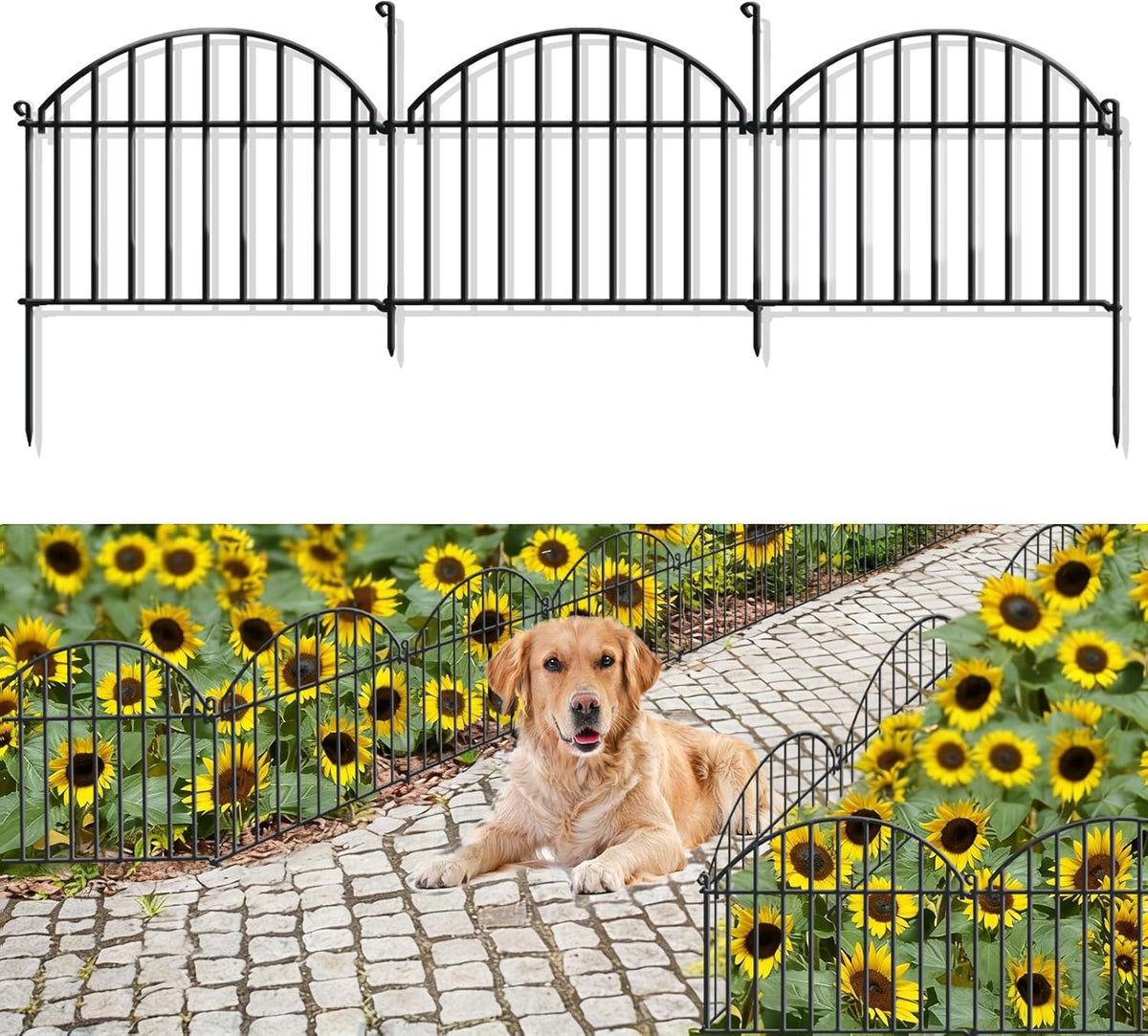 32 Panels Garden Fence, 45.33Ft X 20In Animal Barrier Fences for Rabbits Dogs, Rustproof Metal Gardens Border Fencing, Arched Decorative Flower Bed Edging Barriers for Outdoor Yard Patio