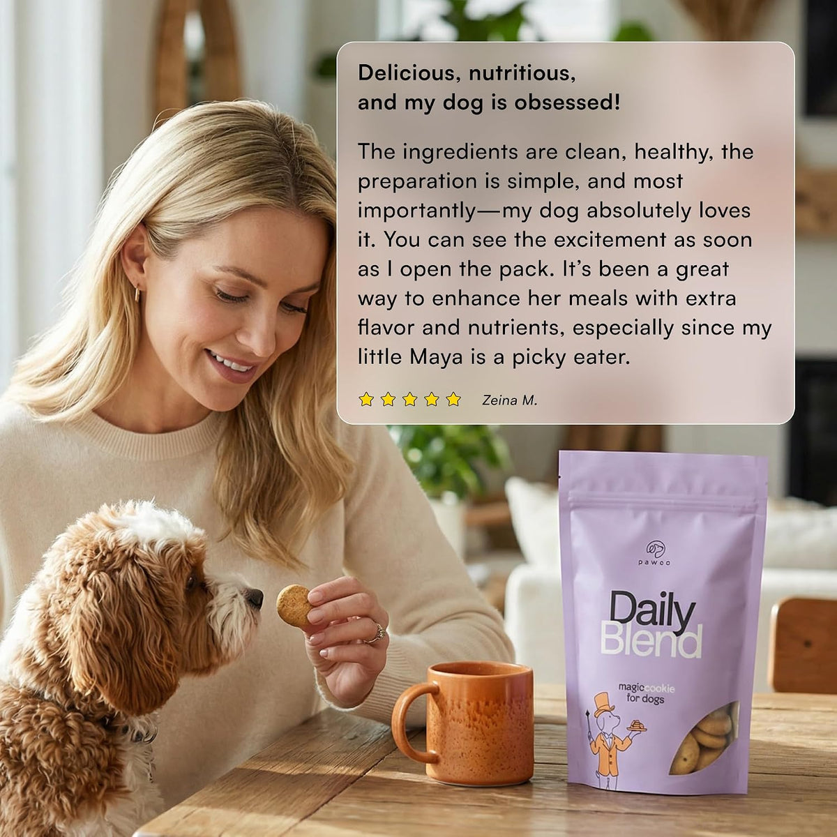 Pawco Dog Treats, Hip & Joint – Supports Mobility in Senior & Active Dogs – Crunchy Dog Cookies with Omega-3 & DHA, Peanut Butter & Apple – Supportive & Healthy Rewards for Dogs – Magic Cookie – 8.8Oz