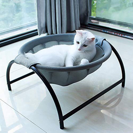 JUNSPOW Cat Bed Sleeping Cat Hammock, 16.9In X 16.9In X 9.5In, Grey