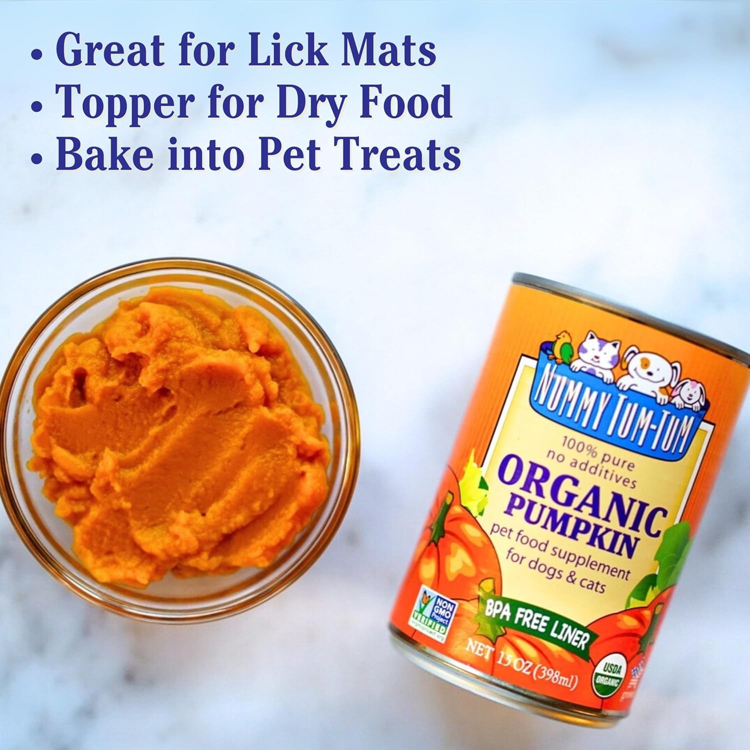 Nummy Tum Tum Organic Pumpkin for Dogs & Cats, 15 Ounce (Pack of 12)