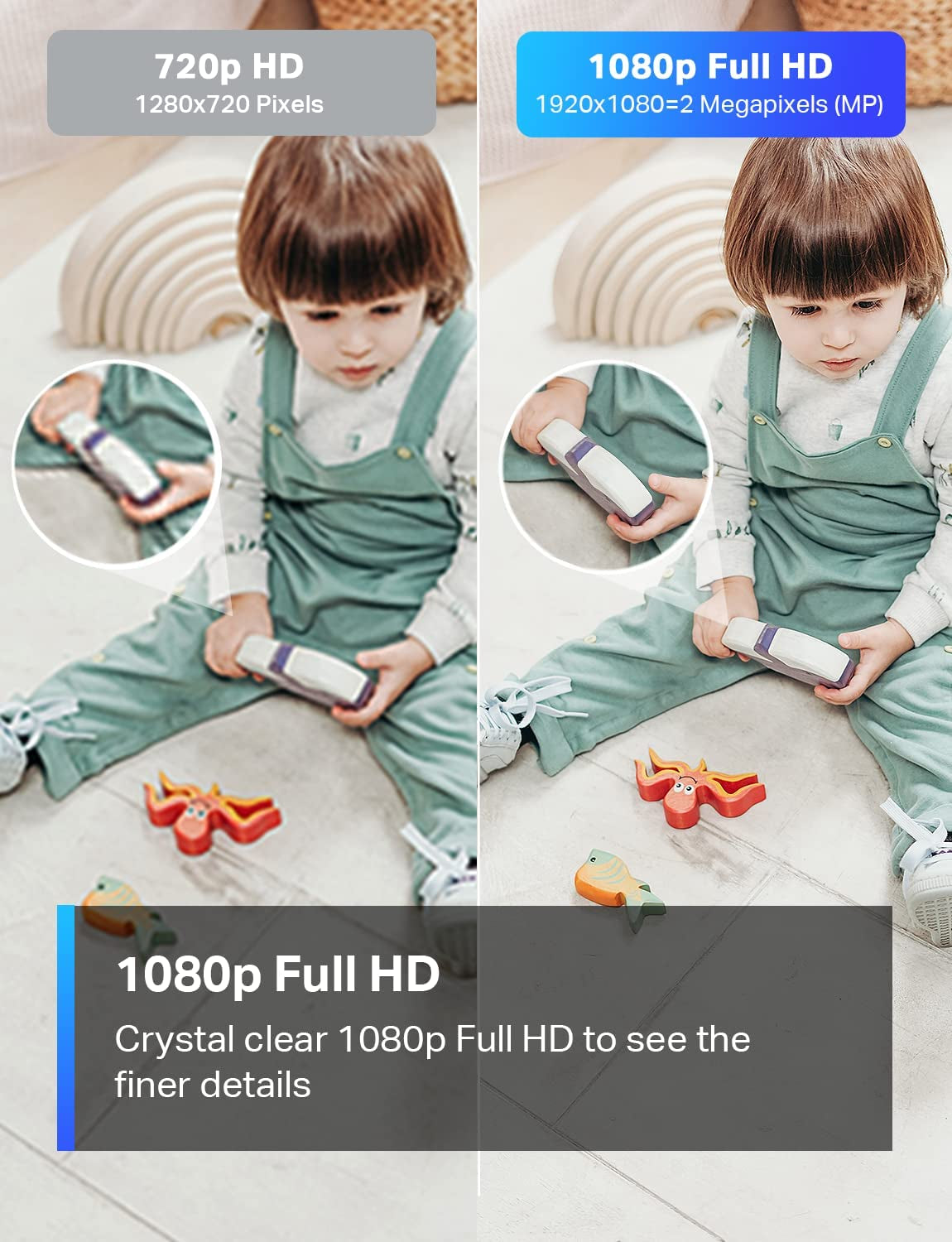 Tp-Link Tapo 1080P Indoor Security Camera for Baby Monitor, Dog Camera W/Motion Detection, 2-Way Audio Siren, Night Vision, Cloud & SD Card Storage, Works W/Alexa & Google Home (Tapo C100)