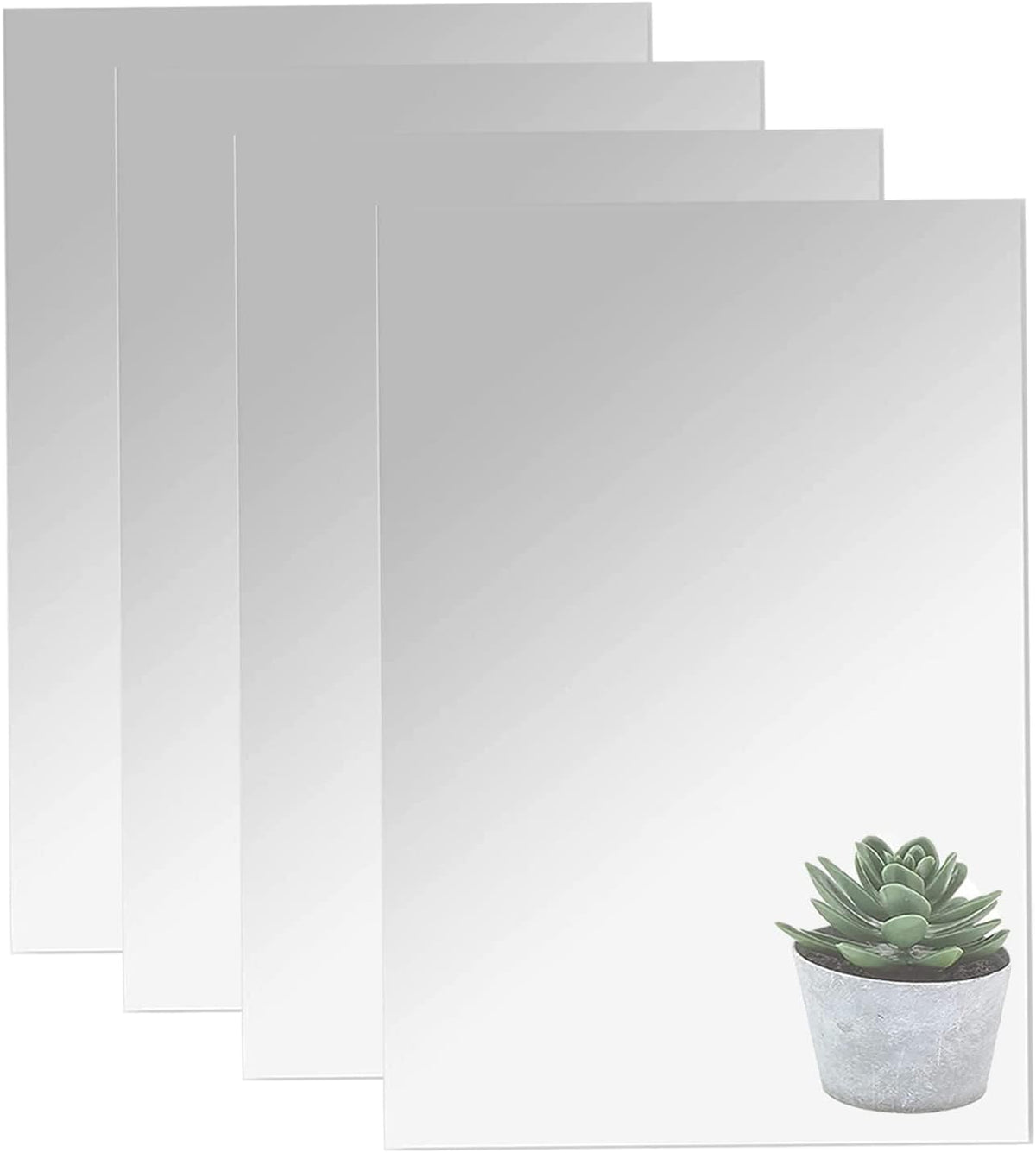 16" X 12" X 4Pcs Acrylic Mirror Sheets, Decorative Wall Mirrors
