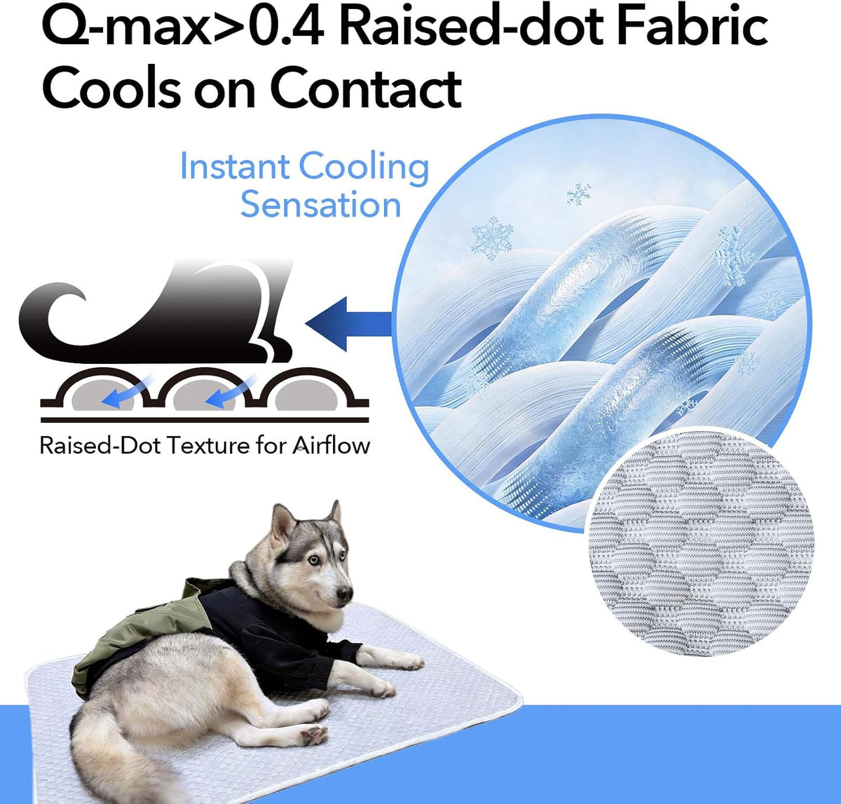 Cooling Mat for Large Dog 46"X36", Washable Waterproof Non-Slip Pad