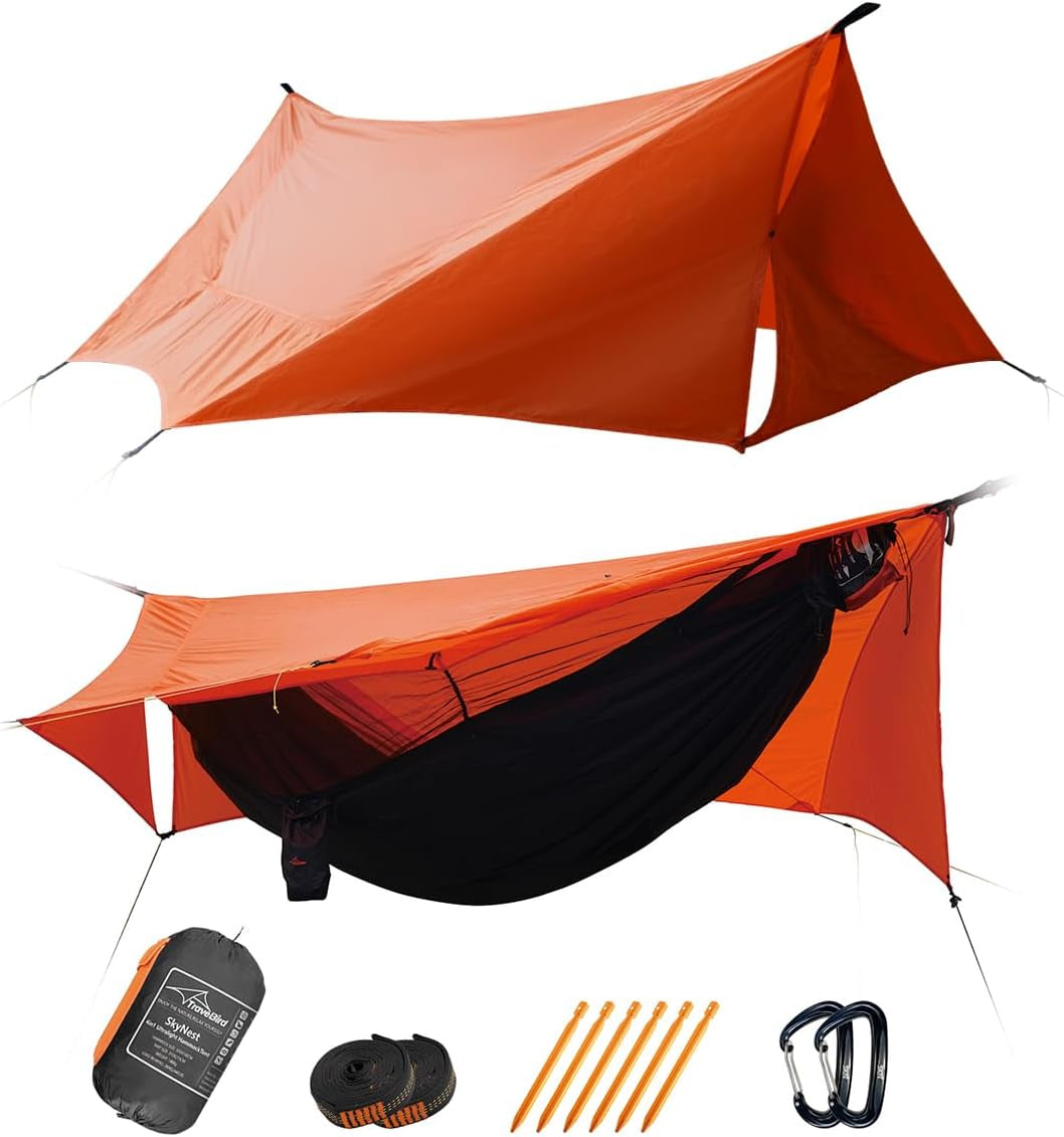 Skynest 11Ft Camping Hammock with Net and Rain Fly, 4-In-1 Double Tent