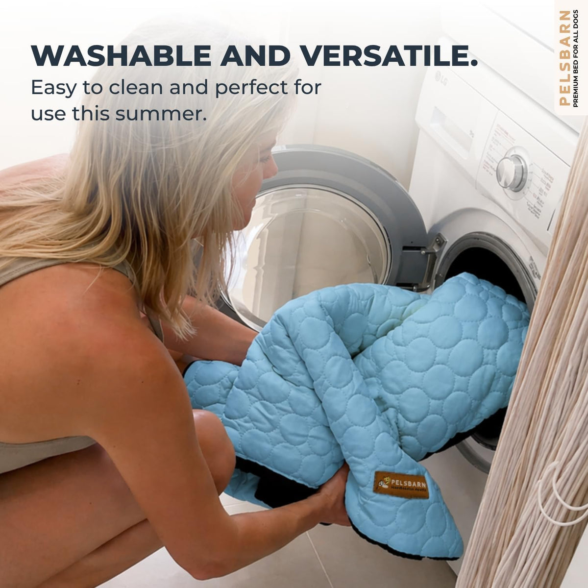 Pelsbarn Dog Cooling Mat, Ice Silk Self-Cooling Pad, Light Blue, XL