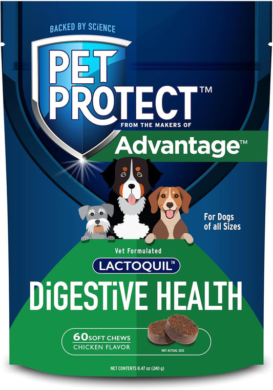 Digestive Health Supplement for Dogs, Chicken Flavor, 60Ct