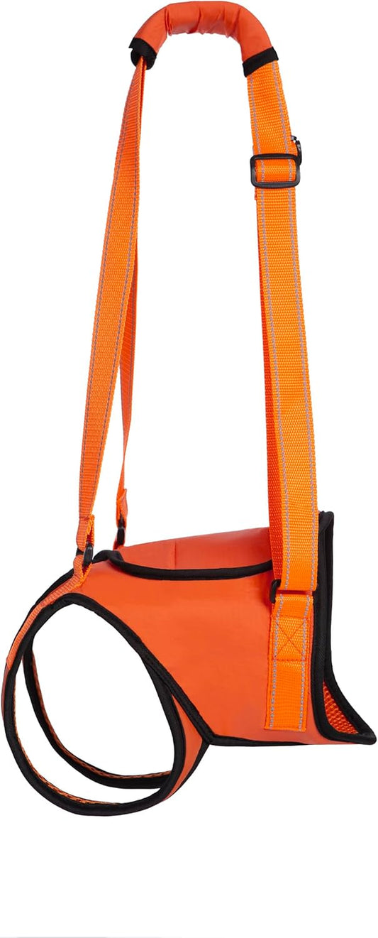 Dog Lift Harness Portable Dog Sling for Back Legs Support & Recovery Sling Pet Lift Vest Adjustable Straps with Handle for Old, Joint Injuries, Arthritis,Disabled Dogs Walk (Orange, Small)