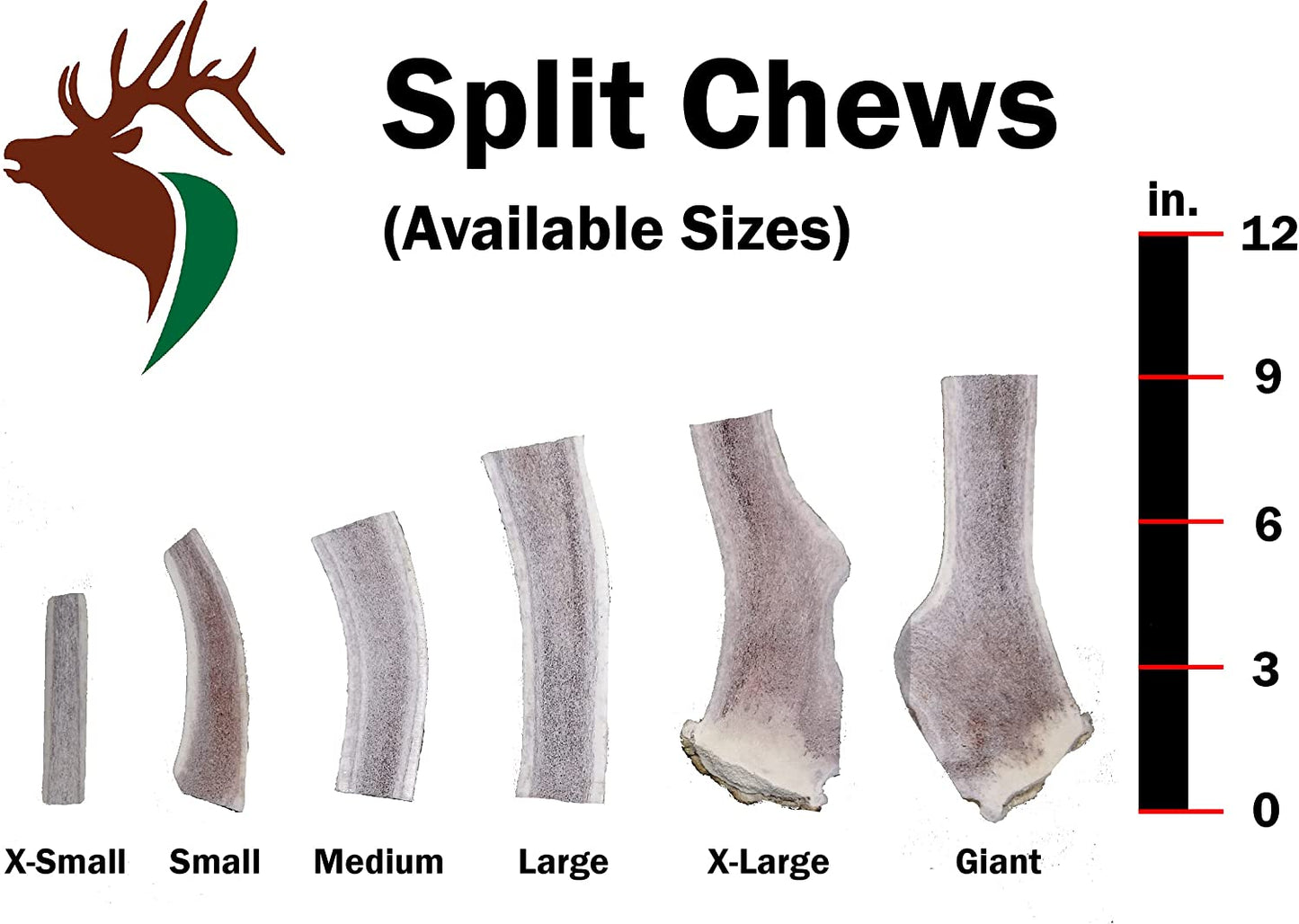 Elkhorn Premium Chews – Elk Antlers for Dogs, X Large (6-10") Split, 1 Pack, All Natural Dog Chew for X Large Dogs, Premium Naturally Shed Antler Bone for Aggressive Chewers, Sourced in the USA