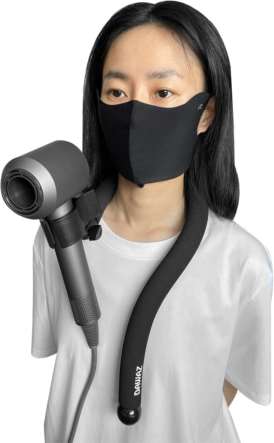 Universal Hair Dryer Neck Bracket.Black Adjustable Hands-Free Holder for Pet Grooming and Hair Stying.Professional Patented