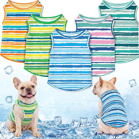 Dansydaisy 5 Pack Dog Cooling Vest, Quick Dry Dog Shirts Mesh Breathable Instant Sun Protection Cooling Vest Lightweight Summer Hawaii Beach Jacket for Outdoor Walking Hunting Hiking Clothes(Xl)