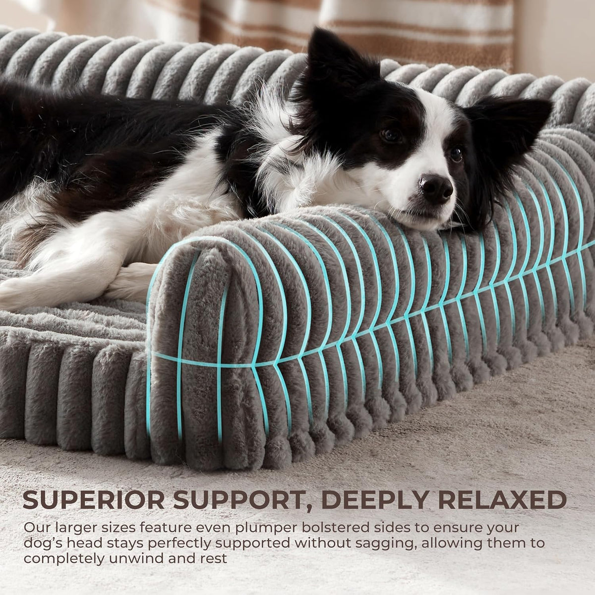 Orthopedic Dog Bed Large 35X25X9.5” Washable Cover Grey