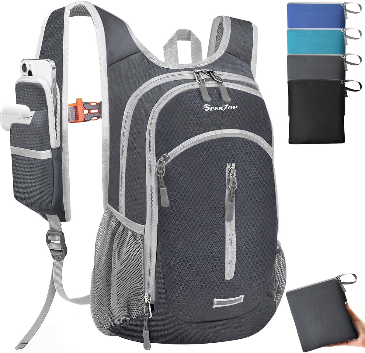 Seektop Small Hiking Backpack Expandable 12L-15L