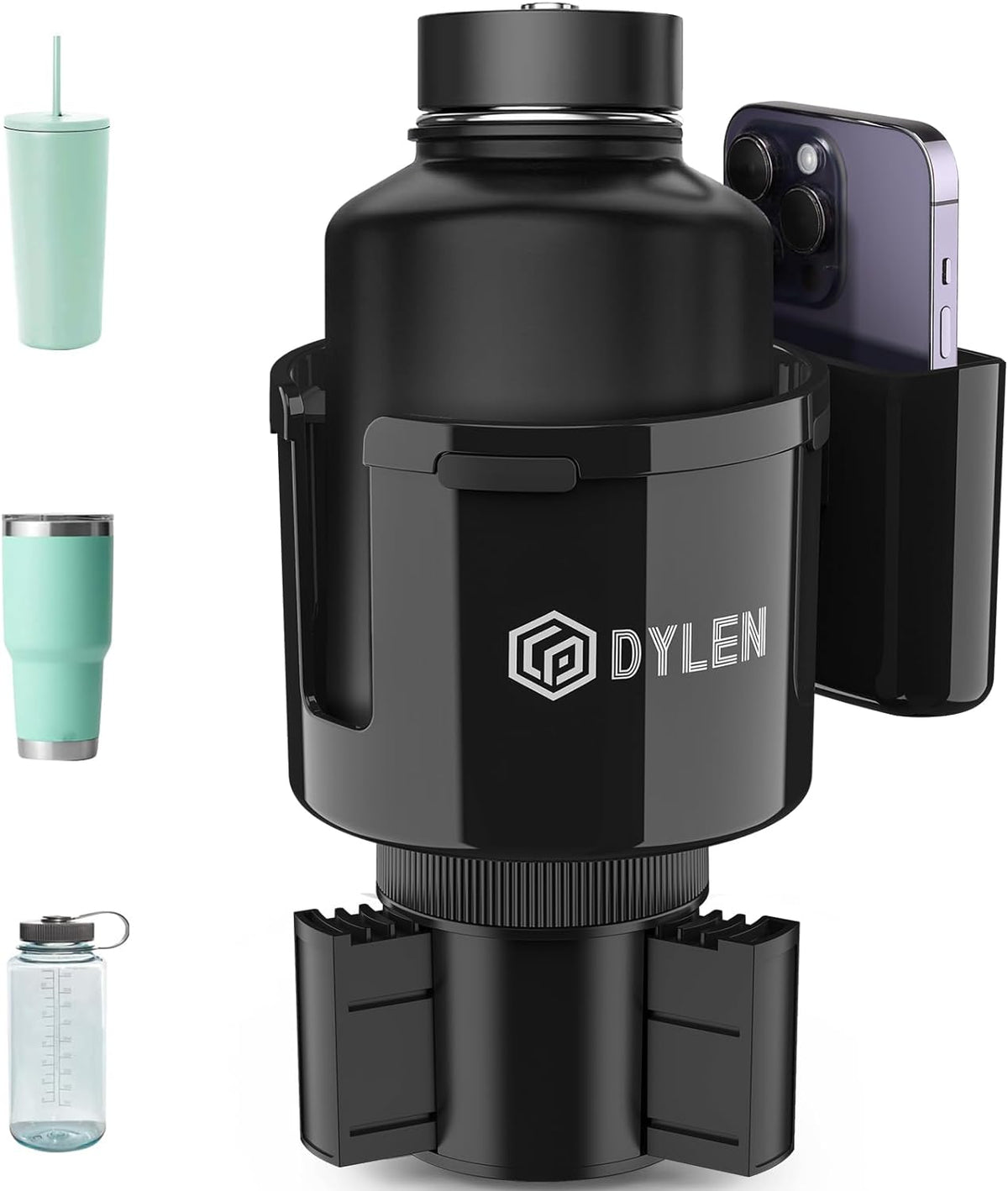 DYLEN Car Cup Holder Expander with Adjustable Base, Fits 16–46Oz Bottles