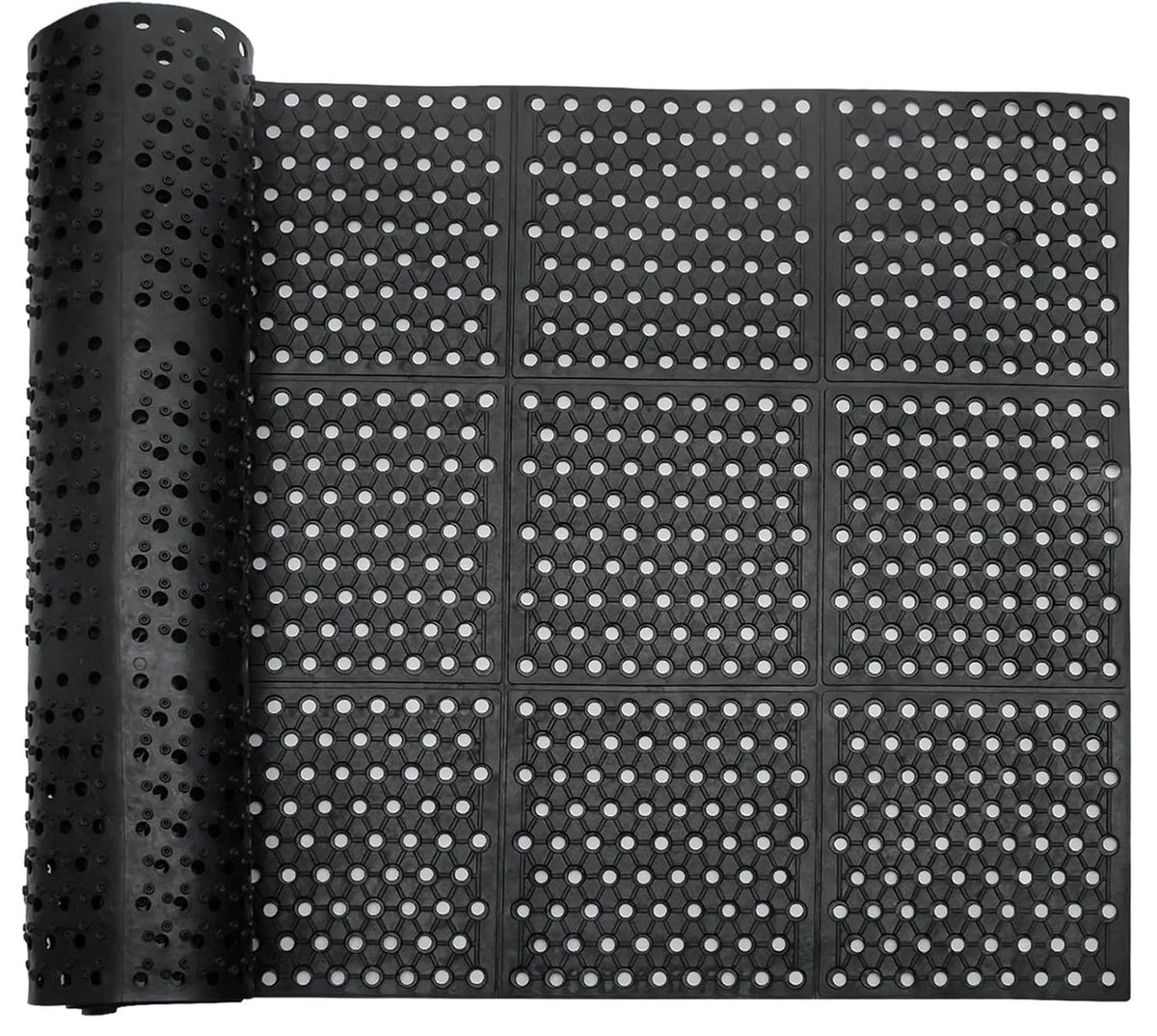 Commercial Anti-Fatigue Drainage Rubber Matting 82.6"X35.4"Heavy Duty Non-Slip Floor Mats for Home or Business Indoor Outdoor Use Workstation Mat