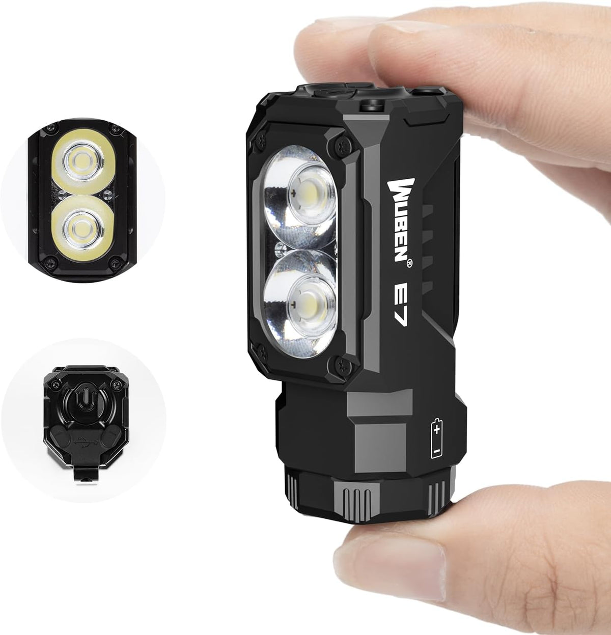 WUBEN E7 EDC Flashlight, 1800 Lumens Rechargeable Mini Flashlight