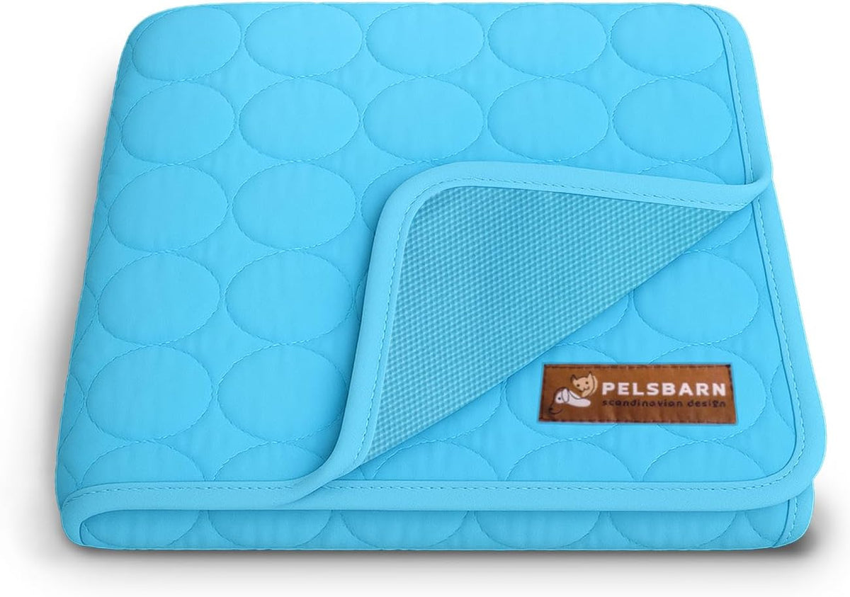 Pelsbarn Dog Cooling Mat, Ice Silk Self-Cooling Pad, Light Blue, XL