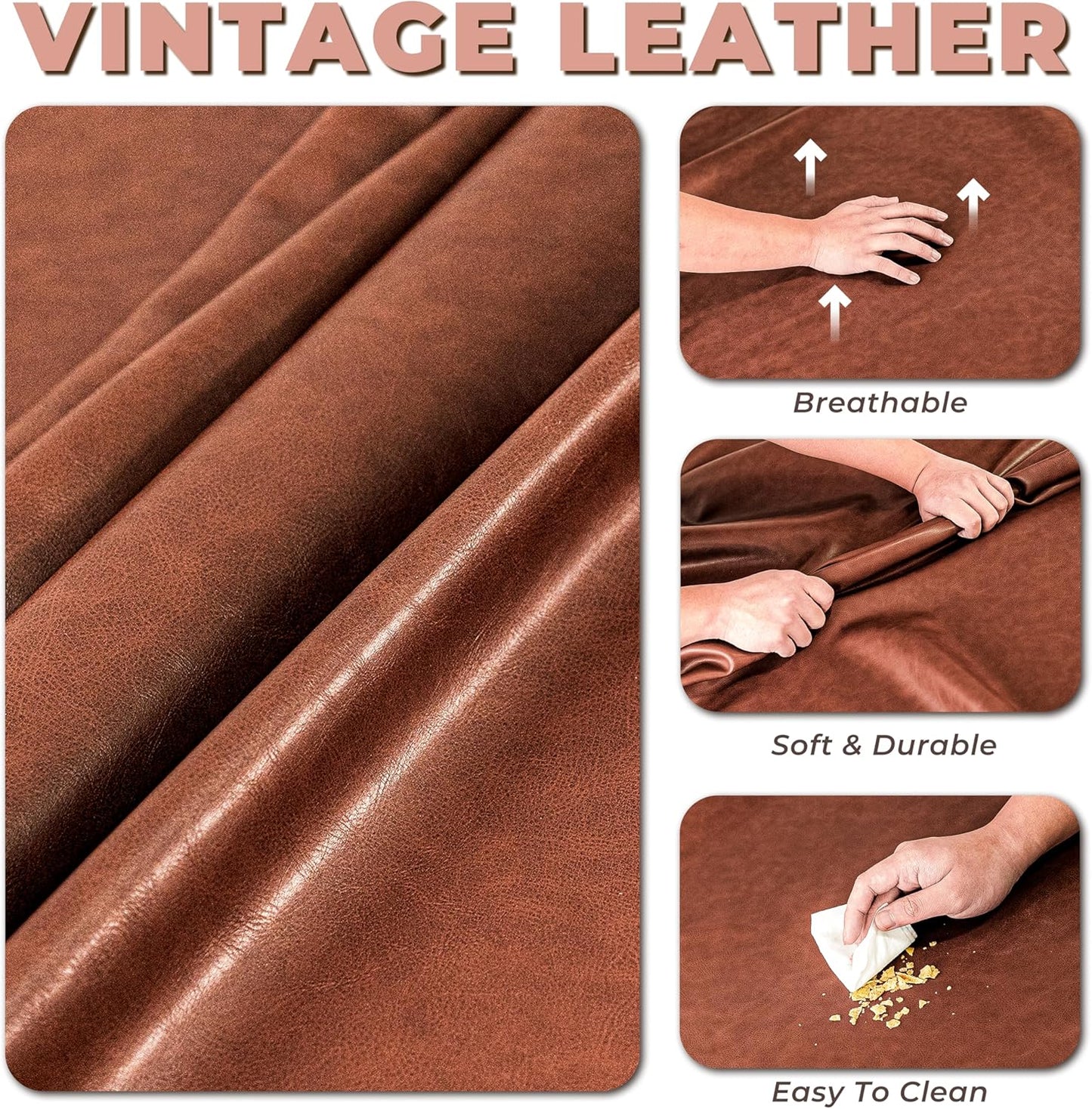Large Leather Dog Bed Couch for Large and Medium Dogs under 70 Lbs, Brown Luxurious Vintage Elevated Dog Sofa Chaise Indoor Furniture Style Pet Supplies Low Maintenance