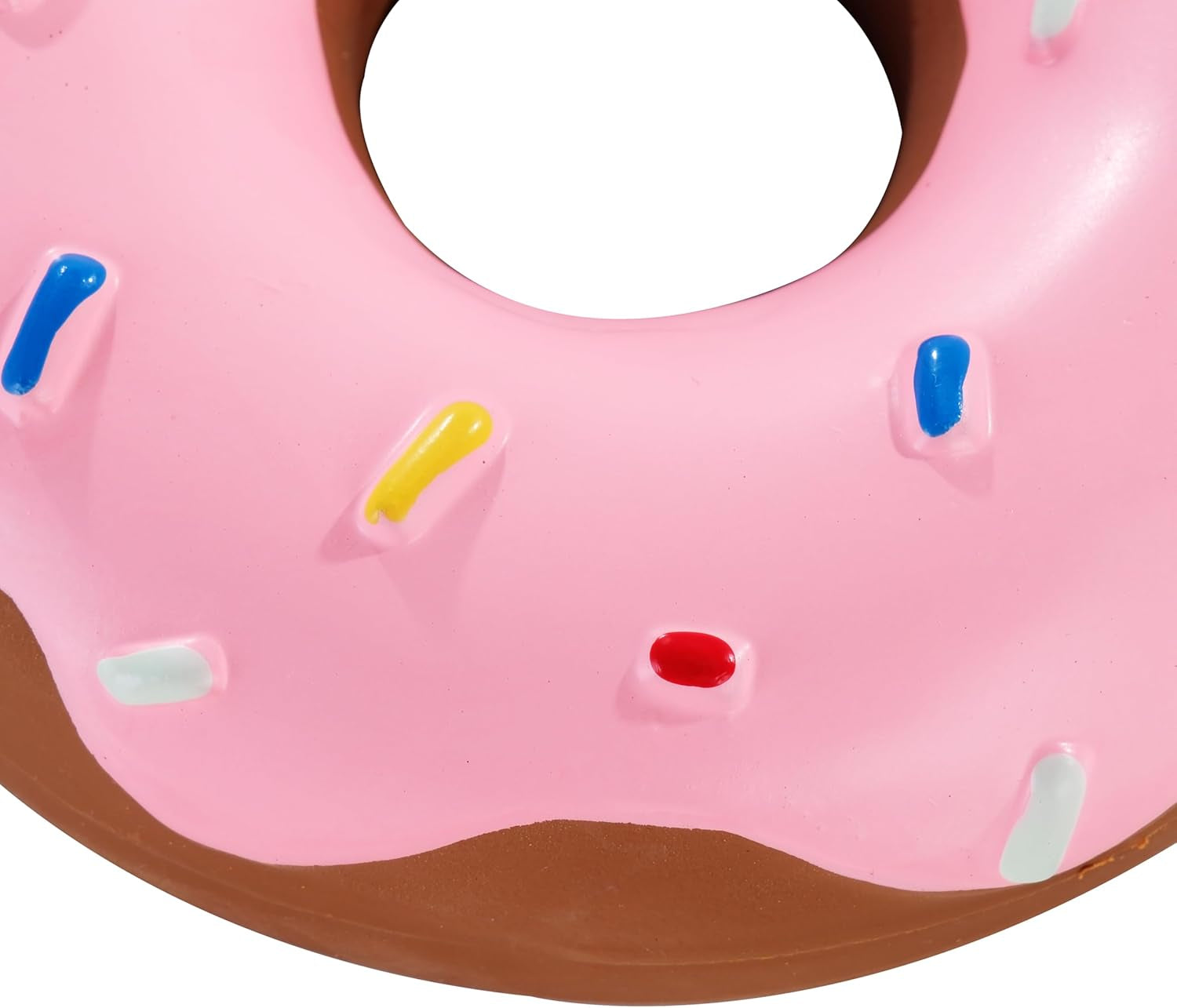 Tamu Style Donut Dog Toy, Squeaky Latex Play Toy for Small and Medium Dogs, 4 Inch Hand-Painted Design