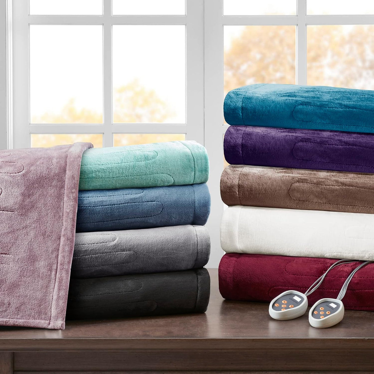 Beautyrest Heated Blanket Queen Size, Fast Heating Electric Blanket, Ivory