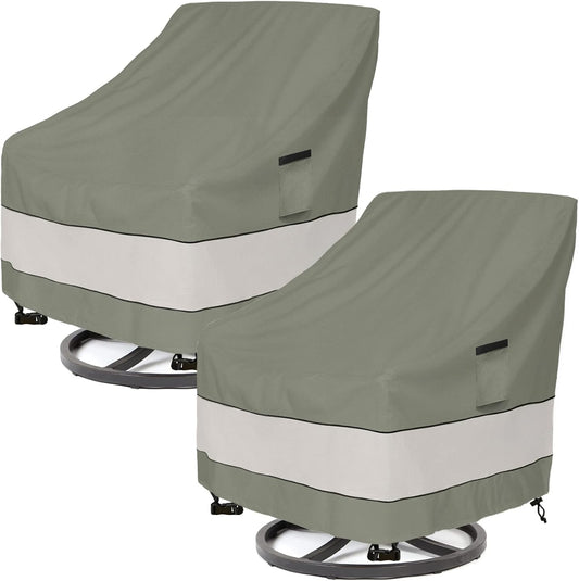 Patio Chair Covers Waterproof Patio Furniture Covers,33W X 37D X 38 H Inches Outdoor Swivel Chair Cover 2 Pack -Grayish Green
