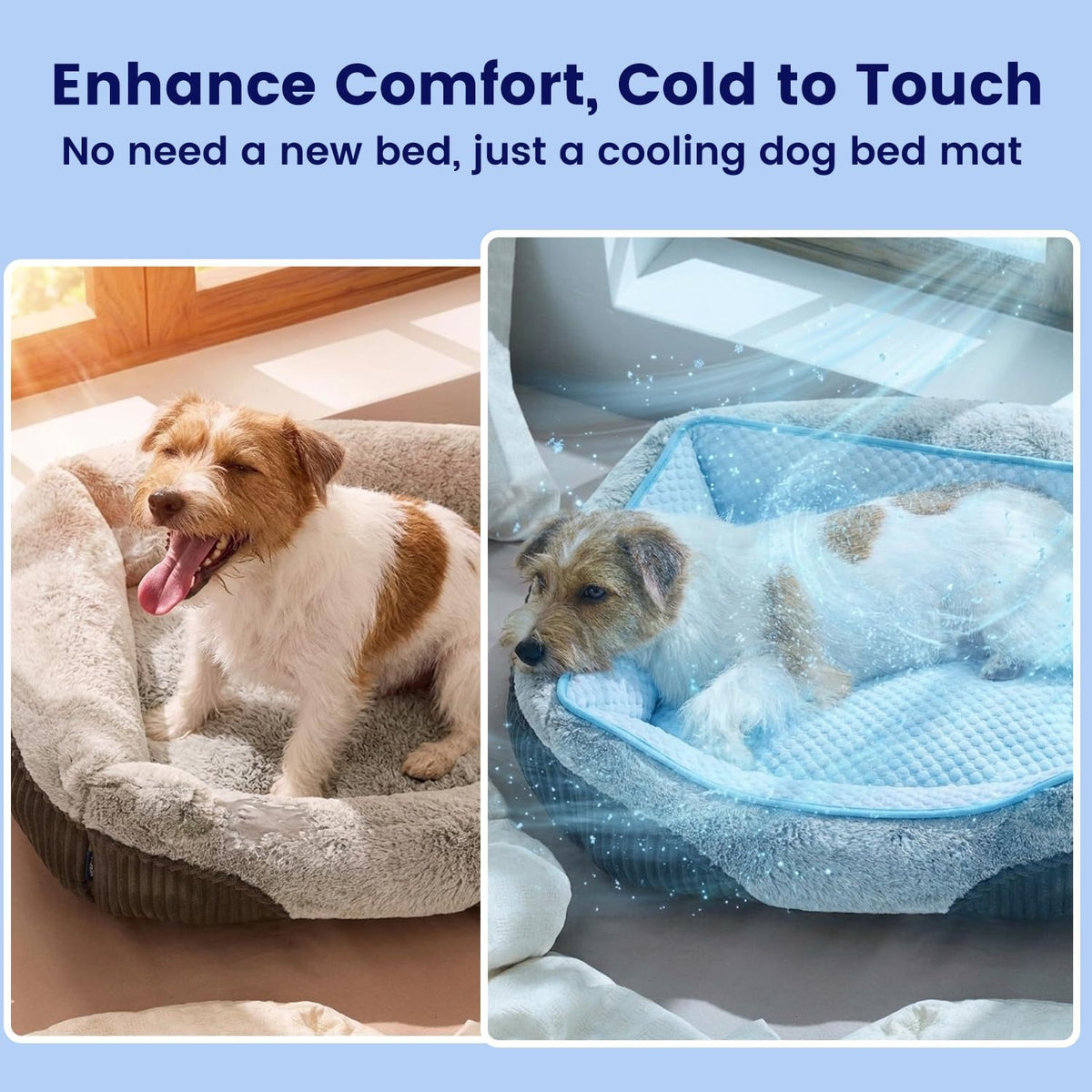 Dog Cooling Mat for Small Dogs, QMAX>0.4 Breathable Cool Pet Crate Pad Indoor for Cat with Chill Fiber and Innovative Mesh Base, Portable Washable Kennel Mat for Summer, 24"×19.6",Pearl Grey