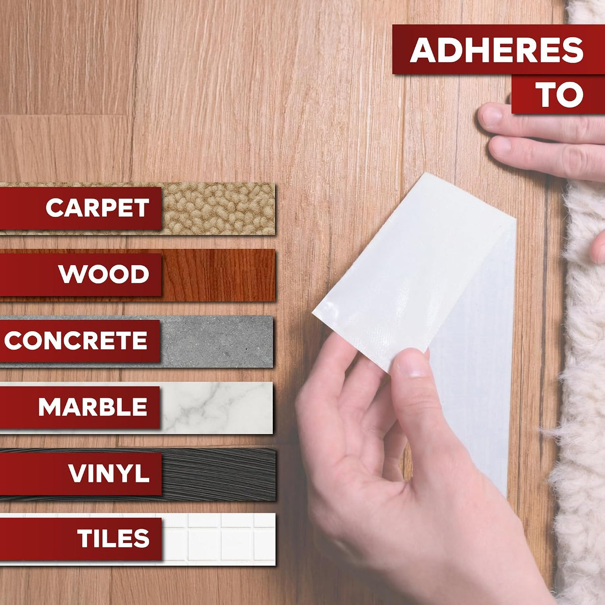 Xfasten Double Sided Carpet Tape for Area Rugs 2 Inch X 90 Ft No Residue