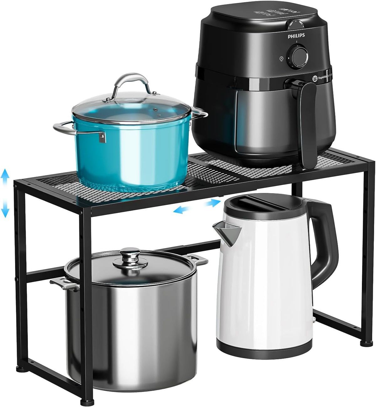 Expandable Storage Shelves Rack, Heavy Duty Metal Shelving Unit and Storage