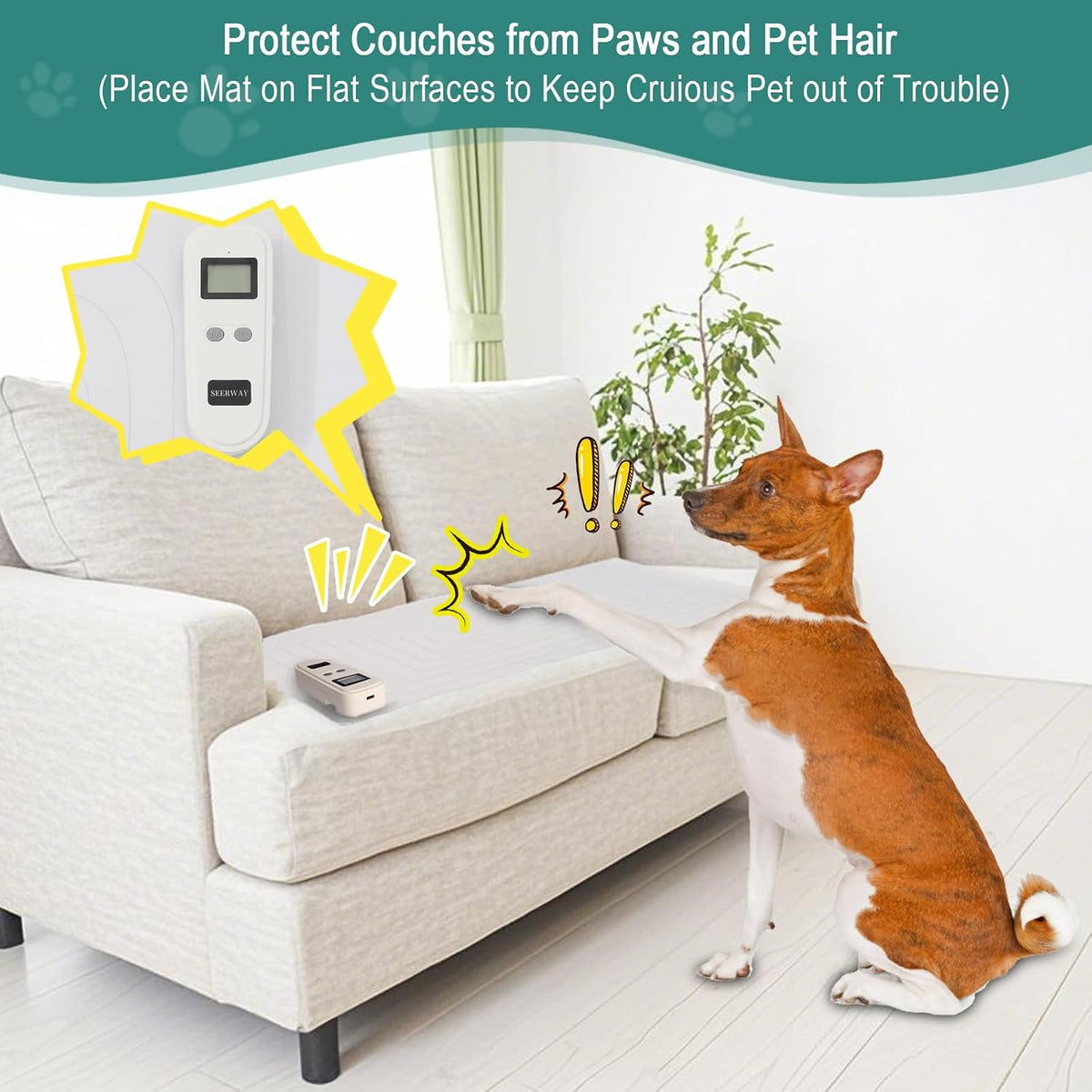 SEERWAY Rechargeable Scat Pet Shock Mat: 3 Training Modes with 3 Intensity