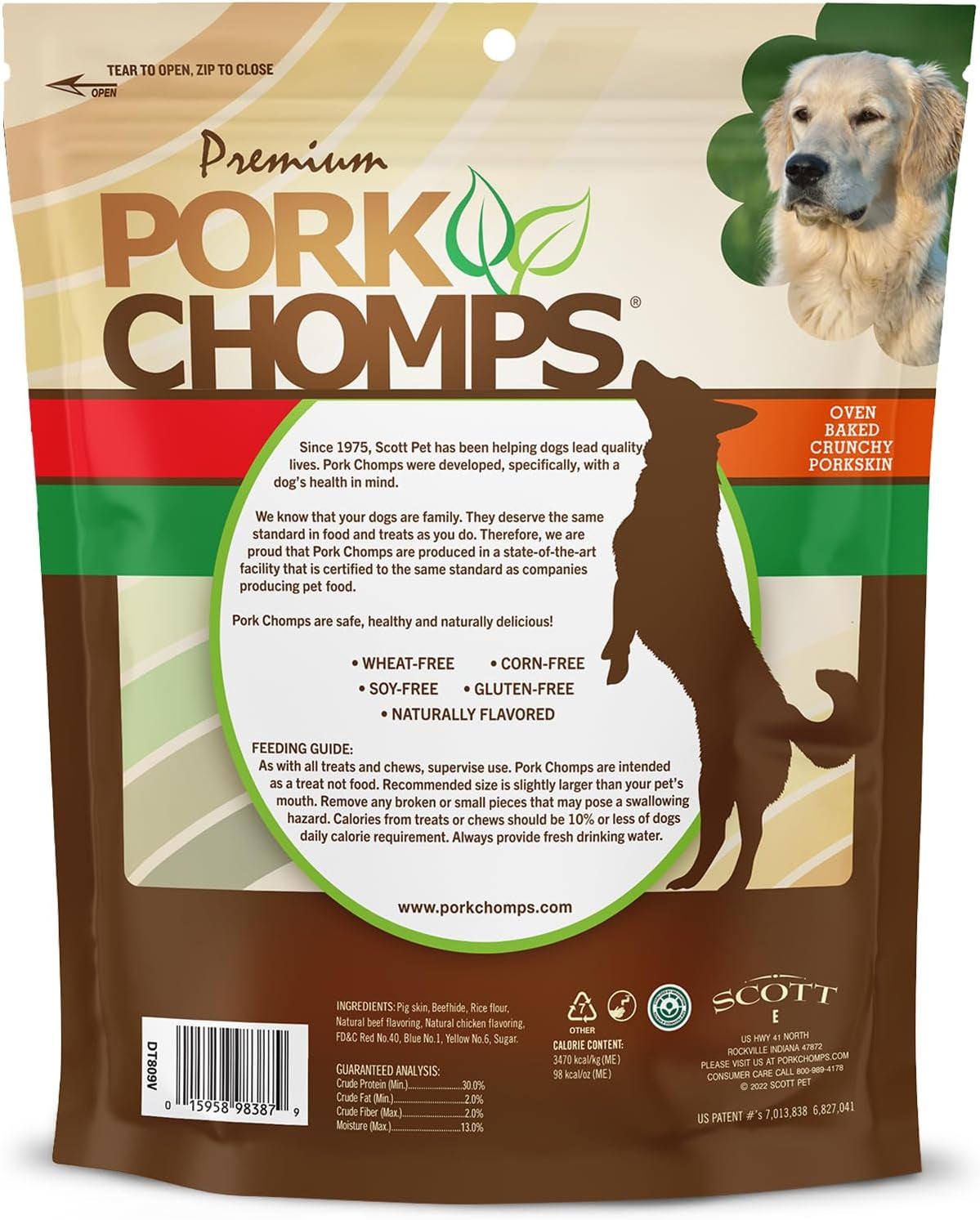 Pork Chomps Dog Chews, 5 Inch Munchy Sticks, 50 Count - Assorted Flavors: Roasted Pork, Chicken, & Bacon - Long-Lasting Treats for Dogs - High Protein, Low Fat, Healthy & Delicious Chews (1 Pack)