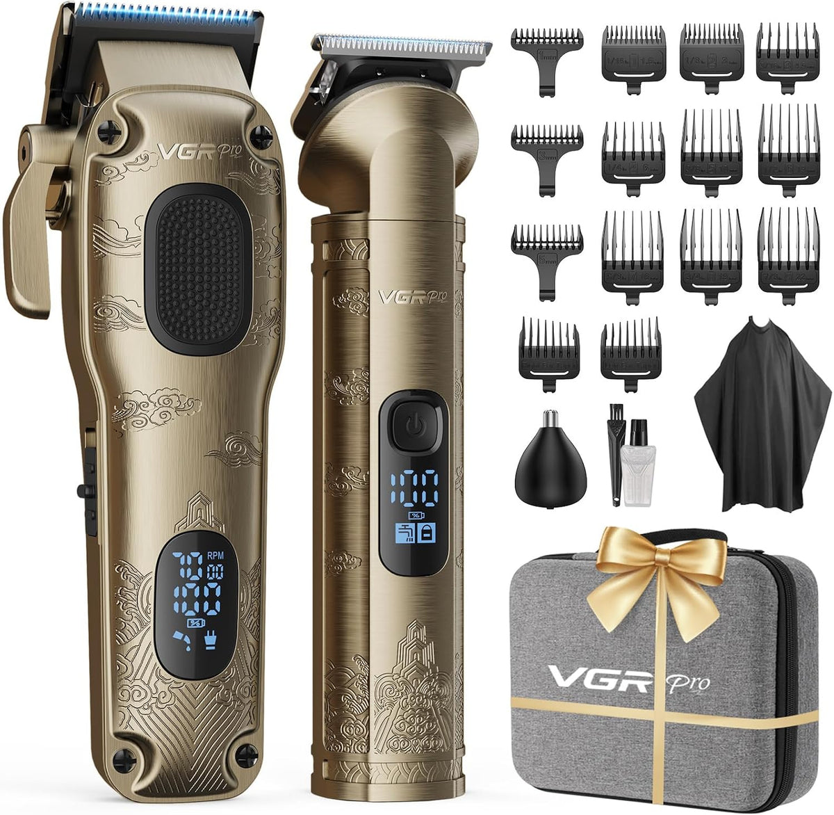 VGRPRO Hair Clippers for Men Professional, Cordless Clipper and Trimmer Set