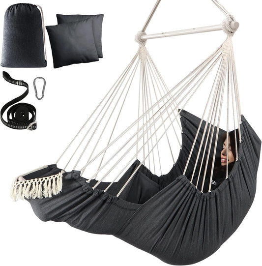 Chihee Hammock Chair Foot Rest 2 Cushions Max 500 Lb Metal Spreader Bar