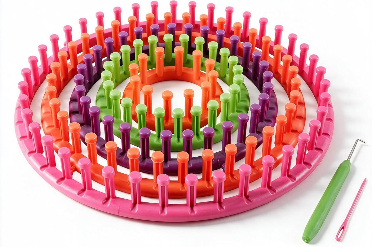 Novelinks round Knitting Looms Kit, Set of 5 Plastic Looms Knitting