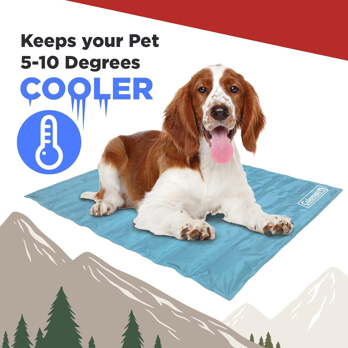 Coleman Comfort Cooling Gel Pet Pad, Dog and Cat Supplies,Non-Toxic,24X30 Inches, Blue