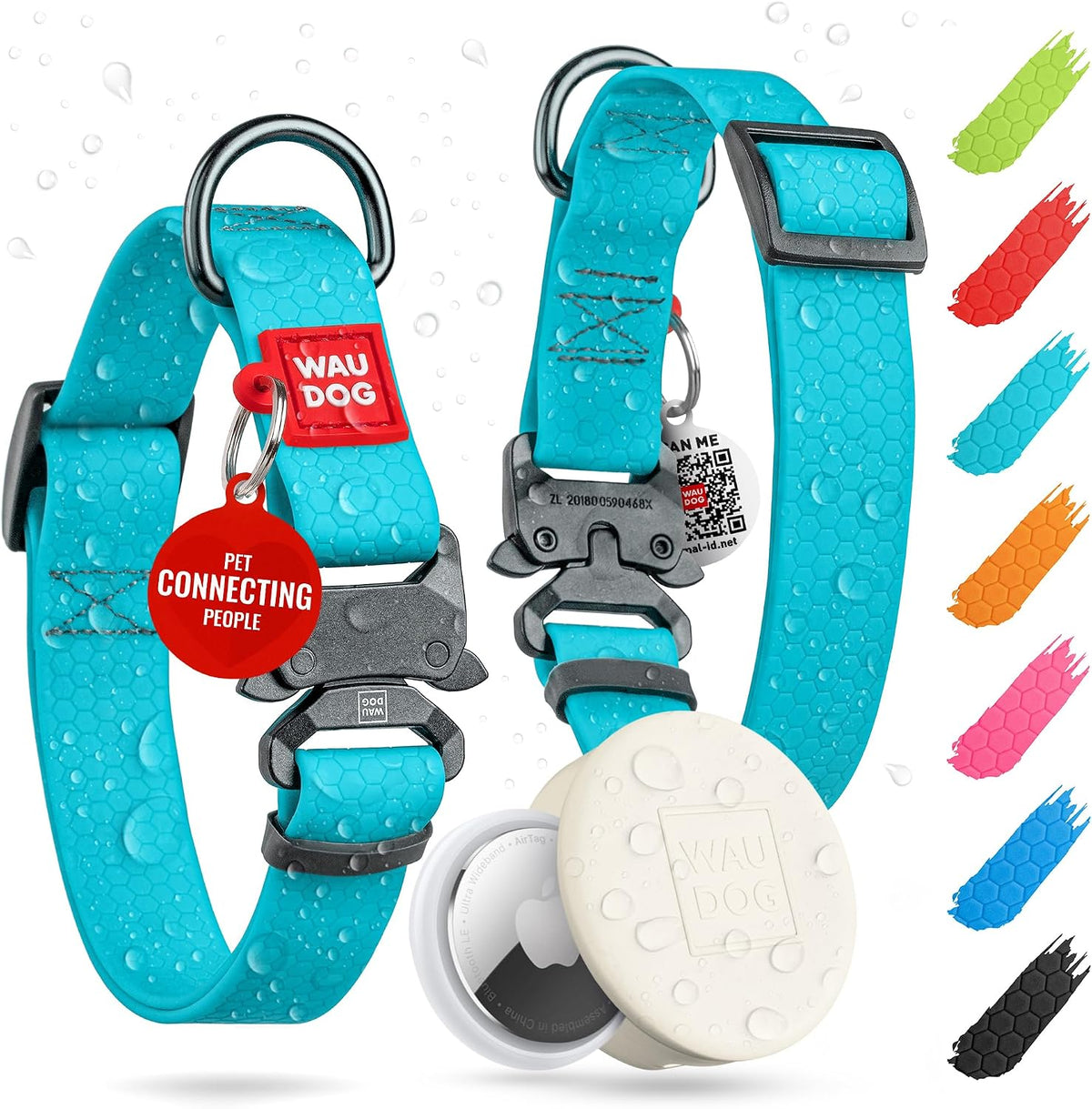 WAUDOG Waterproof Dog Collar Holder QR Tag Small Medium Large Dogs