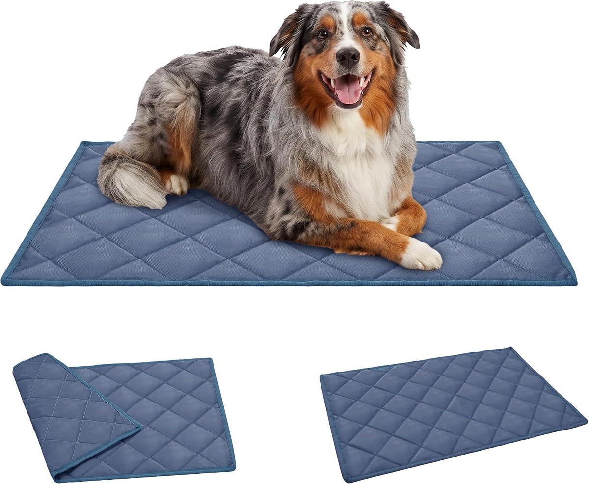 JIUZHEN Dog Crate Mat Washable Dog Crate Pad Fits 42" Kennel 42"X28", Navy