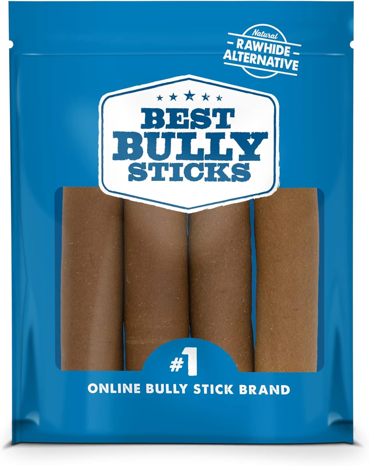 Best Bully Sticks Peanut Butter Roll Ups for Dogs - 7 Inch 4 Count (Pack of 1) - All-Natural, Easily Digestible - Small Breeds