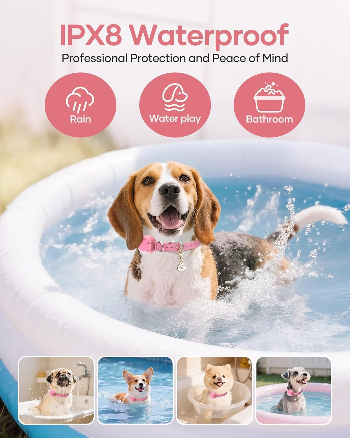 2-In-1 Pet ID Tag & Shock Collar for Small Dogs - 4200FT Dog Training Collar with Remote for 5-30Lbs Dogs, IPX8 Waterproof Rechargeable E-Collar with Beep(1-9), Vibration(1-3), Safe Shock(0-16)