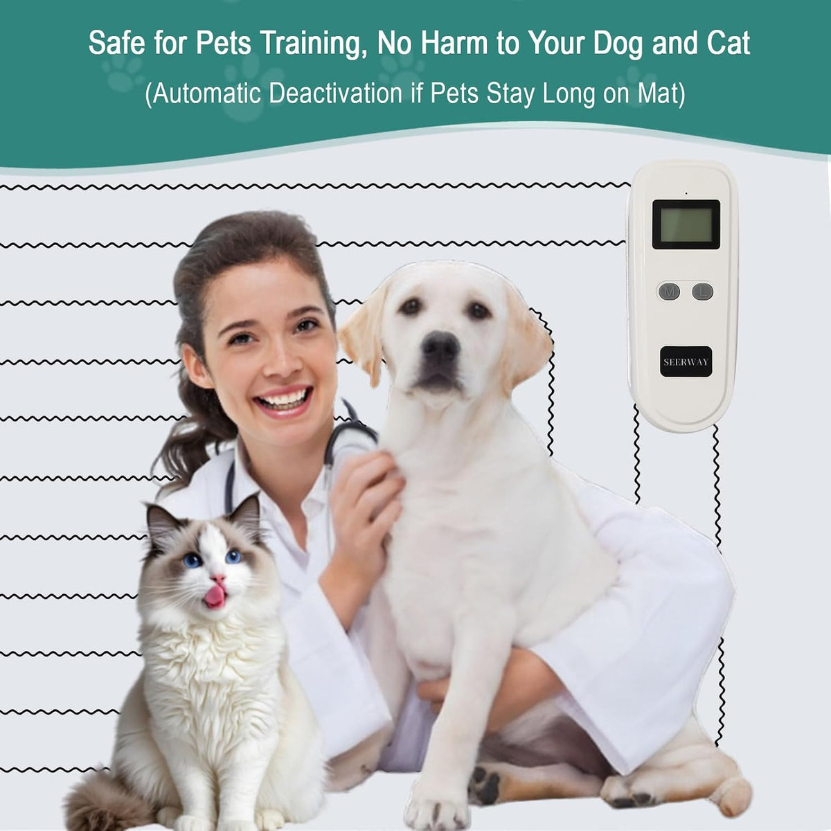 SEERWAY Rechargeable Scat Pet Shock Mat: 3 Training Modes with 3 Intensity
